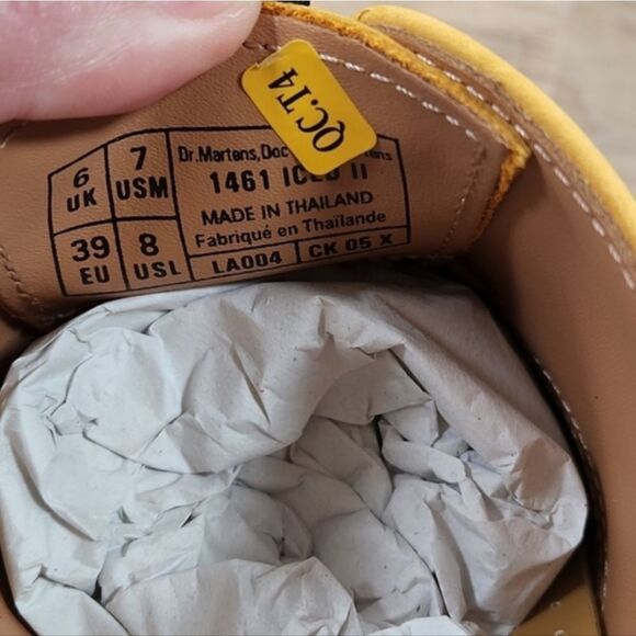 🩵NIB Dr. Martens Yellow Iced II Buttersoft Leather Unisex Oxfords Size 8 - Picture 12 of 16